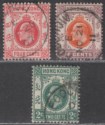 Click for more photos and details Hong Kong 1907-12 KEVII 4c, 6c, KGV 2c Used with FOOCHOW Postmarks China