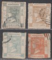 Click for more photos and details Hong Kong Queen Victoria Forgeries 4c, 8c, 12c, 30c "Used"