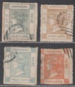 Hong Kong Queen Victoria Forgeries 4c, 8c, 12c, 30c "Used"