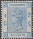 Click for more photos and details Hong Kong 1900 QV 10c Ultramarine Mint SG59