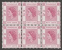 Click for more photos and details Hong Kong 1954 QEII 50c Reddish Purple Mint Block SG185