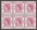 Hong Kong 1954 QEII 50c Reddish Purple Mint Block SG185