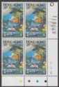 Click for more photos and details Hong Kong 1980 QEII Botanical Gardens 20c Block of 4 w Sheet Number Mint SG391