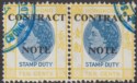 Click for more photos and details Hong Kong 1971 QEII Revenue Contract Note Overprint 10c Pair Used Unlisted