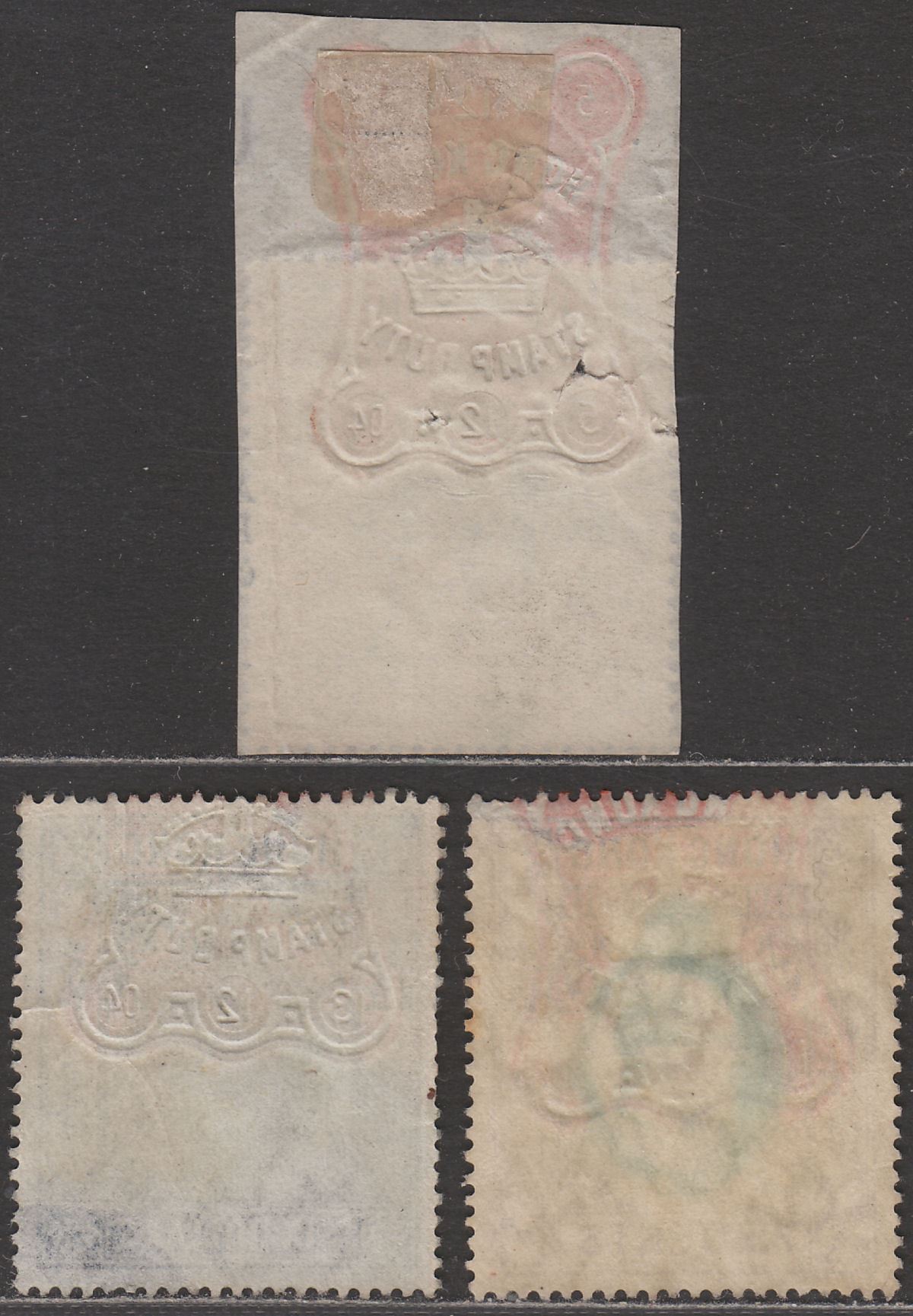 Hong Kong 1903-07 KEVII Revenue Stamp Duty 25c, 75c, $6 Used with faults