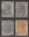Click for more photos and details Hong Kong 1863-71 Queen Victoria 4c, 6c, 6c, 8c Used