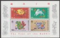 Click for more photos and details Hong Kong 1987 QEII Chinese New Year Rabbit Miniature Sheet UM Mint SG MS533