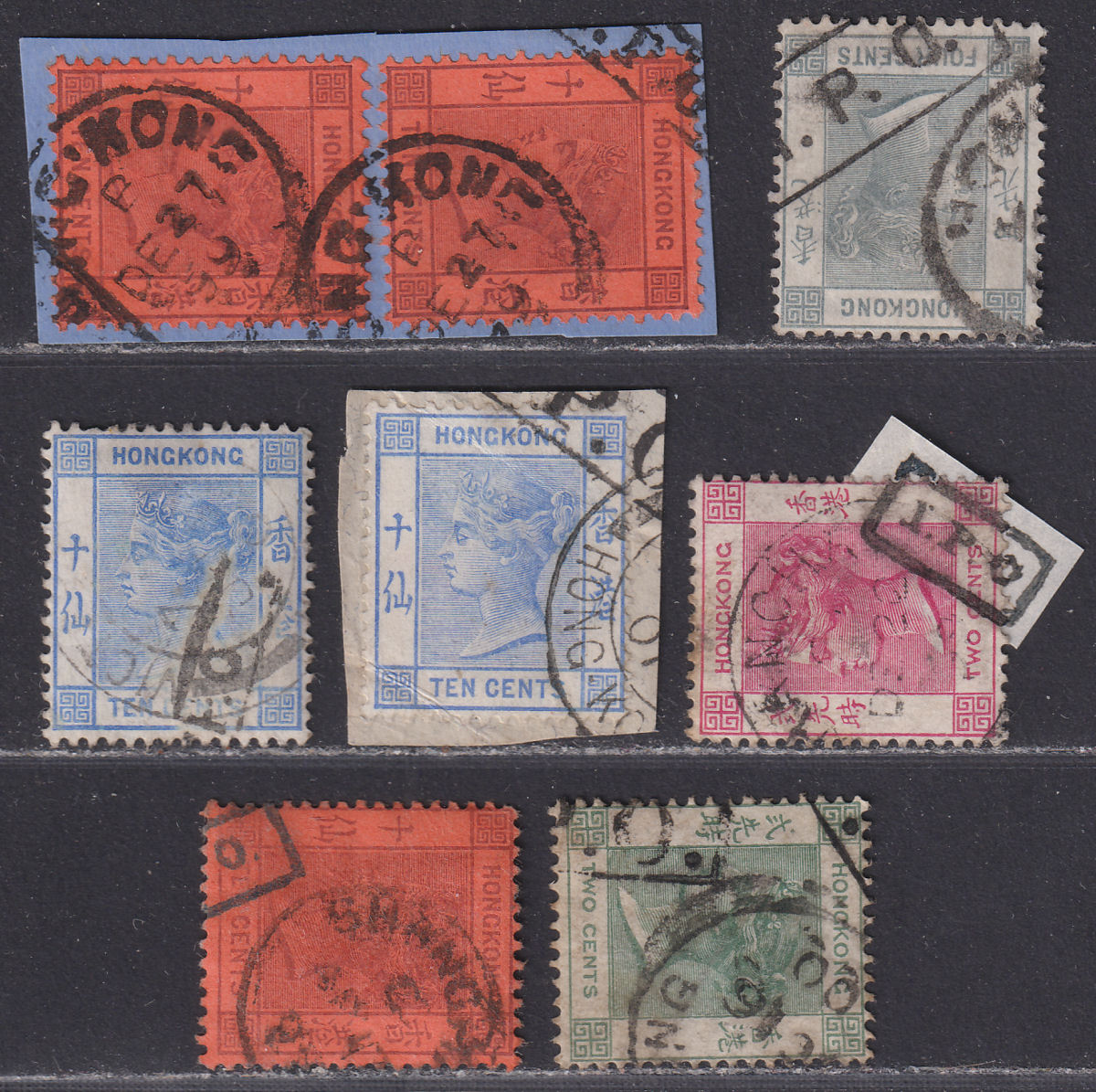 Hong Kong QV Selection to 10c Used with various IPO Marks