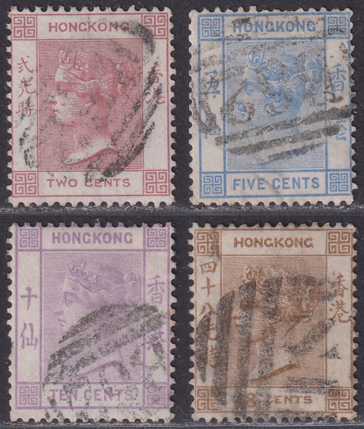Hong Kong 1880 QV wmk CC Set to 48c Used SG28-SG31 cat £250