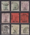 Hong Kong 1891-98 QV Surcharges with Chinese Characters Used SG48-55 some FAULTS