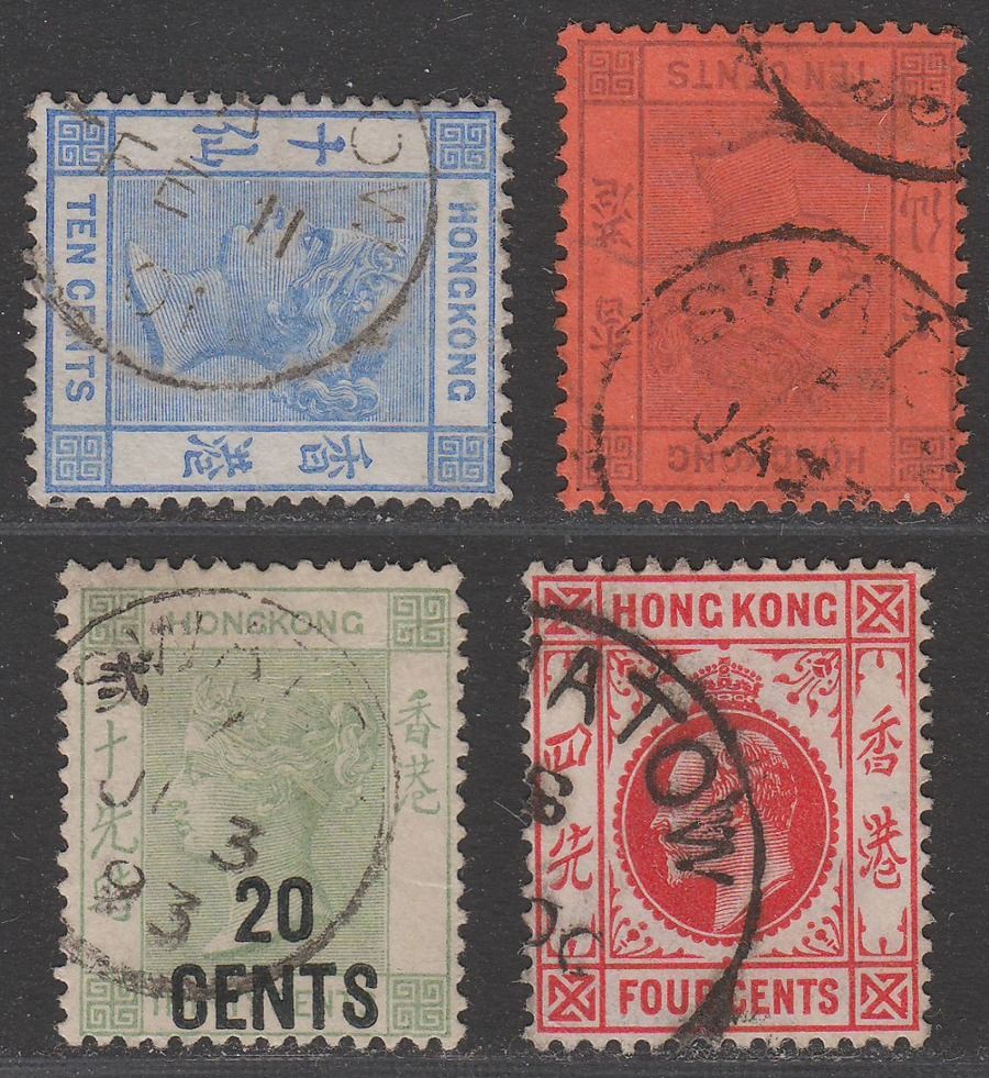 Hong Kong 1882-1907 QV-KEVII Selection Used with SWATOW Postmarks
