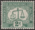 Click for more photos and details Hong Kong 1923 KGV Postage Due 2c Green wmk Upright Mint SG D2