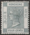 Hong Kong 1896 QV 4c Slate-Grey Mint SG34