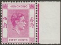 Click for more photos and details Hong Kong 1947 KGVI 50c Bright Purple Chalky Mint SG153c