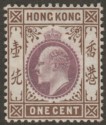 Hong Kong 1903 KEVII 1c Dull Purple and Brown Mint SG62