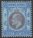 Hong Kong 1903 KEVII 10c Purple and Blue on Blue Mint SG67
