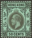 Click for more photos and details Hong Kong 1919 KGV 50c Black on Emerald with Olive Back Mint SG111c