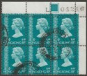 Click for more photos and details Hong Kong 1973 QEII 40c Block of 6 with Requisition Letter L Sheet No Used SG288