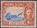 Hong Kong 1941 KGVI Centenary $1 Blue and Orange Mint SG168 cat £50