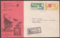 Hong Kong 1965 QEII ITU Centenary Registered First Day Cover Used SG214-215