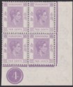 Click for more photos and details Hong Kong 1946 KGVI 10c Pale Lilac Plate 4 Corner Block of 4 UM Mint SG145c MNH