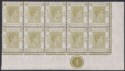 Click for more photos and details Hong Kong 1938 KGVI 25c Brighter Yellow-Olive Plate 1 Corner Block 12 Mint SG150