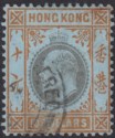 Hong Kong 1903 KEVII $10 Slate + Orange on Blue Used SG76 cat £550 RPSL Cert