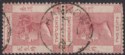 Click for more photos and details Hong Kong 1887 QV 2c Rose-Lake Pair Used with HANKOW Code A Postmark SG Z450a