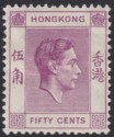 Hong Kong 1938 KGVI 50c Purple Mint SG153