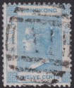 Hong Kong 1863 QV 12c Blue Used with A1 Postmark Amoy SG Z12 cat £25