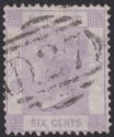 Click for more photos and details Hong Kong 1863 QV 6c Lilac Used with D27 Postmark Amoy SG Z10 cat £75