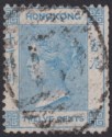 Click for more photos and details Hong Kong 1863 QV 12c Blue Used with C1 Postmark Canton SG Z140 cat £25