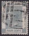 Hong Kong 1863 QV 4c Grey Used F1 Postmark Foochow SG Z314 cat £38