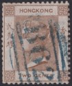Click for more photos and details Hong Kong 1863 QV 2c Deep Brown Used SG1a cat £170 with Dark Blue B62 Postmark