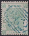 Click for more photos and details Hong Kong 1862 QV 24c Green Used SG5 cat £120