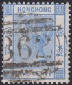 Click for more photos and details Hong Kong 1880 QV 5c Blue Used SG29 cat £60