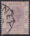 Hong Kong 1882 QV 10c Dull Mauve Used SG36 with part Sydney Arrival Mark