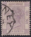 Click for more photos and details Hong Kong 1882 QV 10c Dull Mauve Used SG36 with part Sydney Arrival Mark