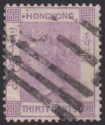 Hong Kong 1871 QV 30c Mauve Used SG16 with India? Arrival Mark