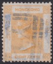 Hong Kong 1865 QV 8c Orange Used w Yokohama Y1 postmark Navy Blue SG Z35 Japan