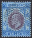 Hong Kong 1903 KEVII 10c Used with Oval of Diamond Dots Postmark SG67