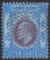 Click for more photos and details Hong Kong 1903 KEVII 10c Used with Oval of Diamond Dots Postmark SG67