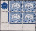 Hong Kong 1947 KGVI Postage Due 50c Blue Mint Corner Block SG D12