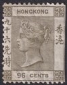 Click for more photos and details Hong Kong 1865 QV 96c Brownish Grey Mint SG19 cat £1500 creasing