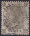 Hong Kong 1863 QV 96c Used with Shanghai Black Sunburst Postmark + B62 SG Z783