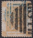 Hong Kong 1878 QV 8c Used Blue Hankow D29 + Black Shanghai S1 Postmarks SG Z430
