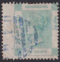 Hong Kong 1863 QV 24c Green Used Blue Foochow F1 Postmark SG Z319 cat £80