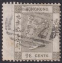 Click for more photos and details Hong Kong 1865 QV 96c Brownish Grey Used SG19 cat £65 wing margin