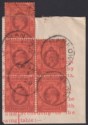 Hong Kong 1906 KEVII 4c x5 Used on Reg Post Stat Piece HANKOW Postmarks SG Z491