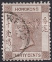 Hong Kong 1902 QV 30c Brown Used with FOOCHOW Postmarks SG Z360 cat £100